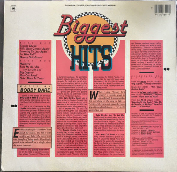 Bobby Bare : Biggest Hits (LP, Comp, Car)