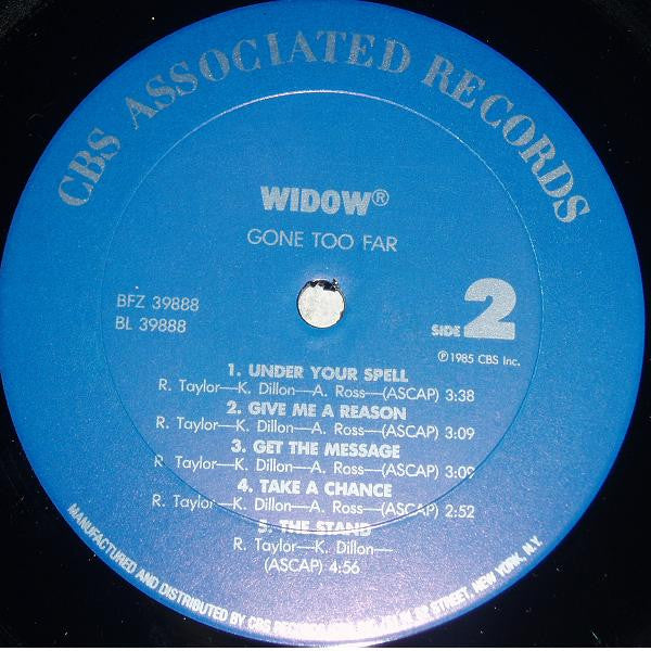 Widow (2) : Gone Too Far (LP, Album)