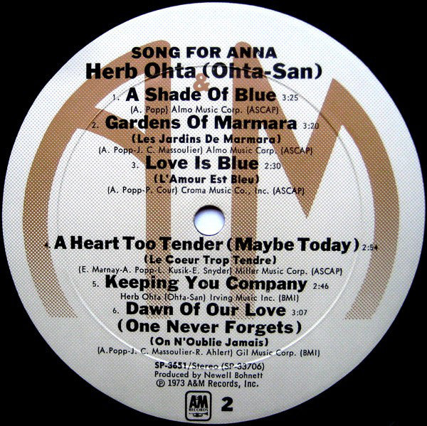 Herb Ohta : Song For Anna (LP, Album)