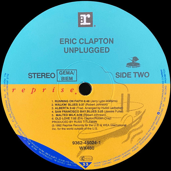 Eric Clapton : Unplugged (LP, Album, RE, 180)