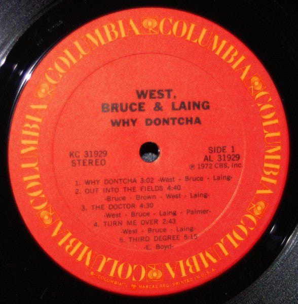 West, Bruce & Laing : Why Dontcha (LP, Album, RE)