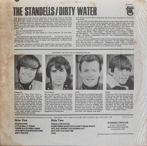 The Standells : Dirty Water (LP, Album, Los)