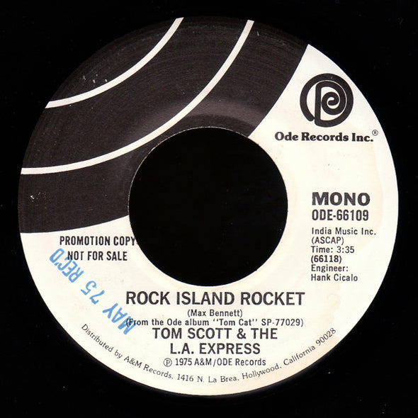 Tom Scott & The L.A. Express : Rock Island Rocket (7", Mono, Promo)