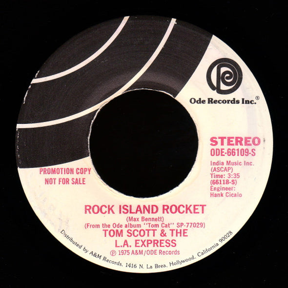 Tom Scott & The L.A. Express : Rock Island Rocket (7", Mono, Promo)