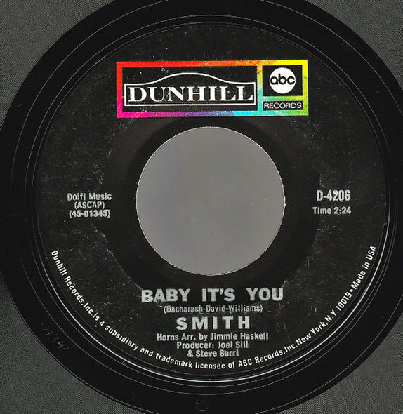 Smith (3) : Baby It's You (7", Single, Styrene, Mon)