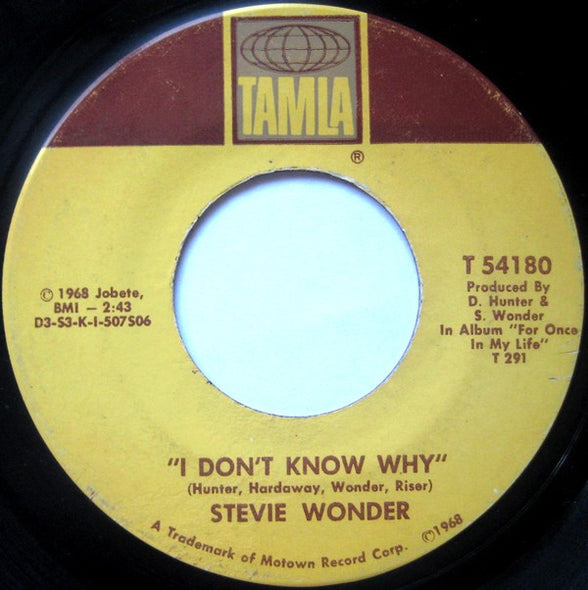 Stevie Wonder : My Cherie Amour / I Don't Know Why (7", Single)