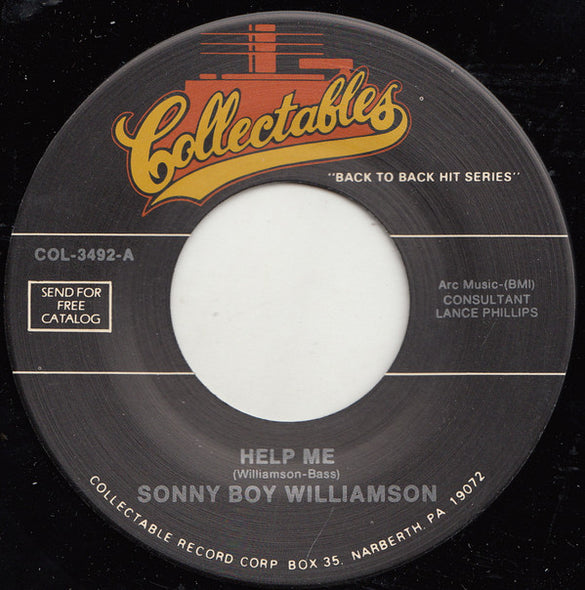 Sonny Boy Williamson (2) : Help Me / Fattening Frogs For Snakes (7", Single, RE)