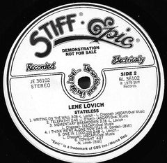 Lene Lovich : Stateless (LP, Album, Promo)