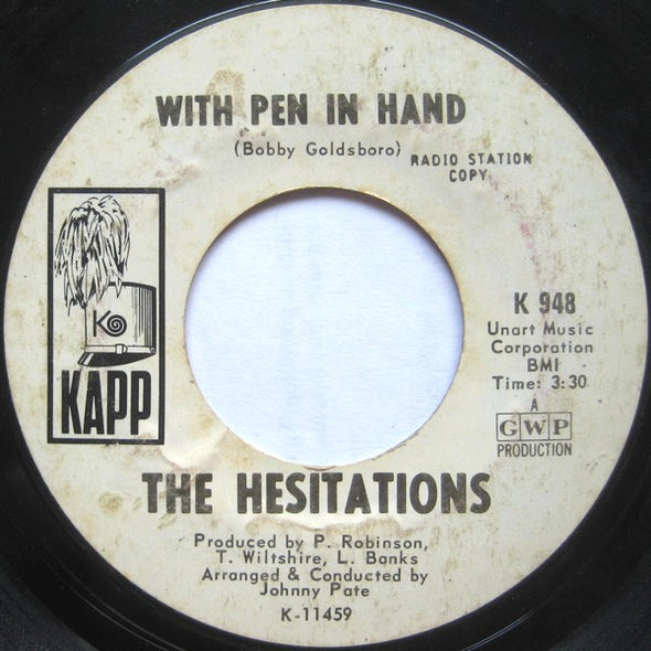 The Hesitations : A Whiter Shade Of Pale / With Pen In Hand (7", Single, Promo)