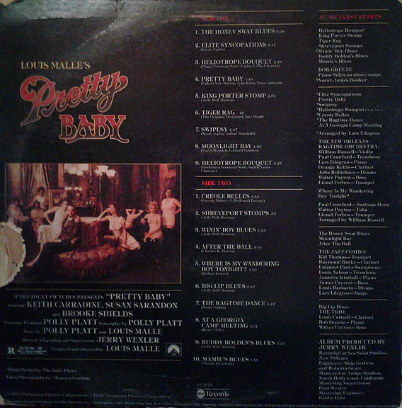Various : Pretty Baby (Music From The Soundtrack Of The Paramount Motion Picture) (LP, Album)