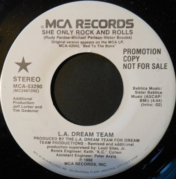 L.A. Dream Team : She Only Rock And Rolls (7", Promo)