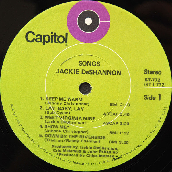 Jackie DeShannon : Songs (LP, Album, Los)
