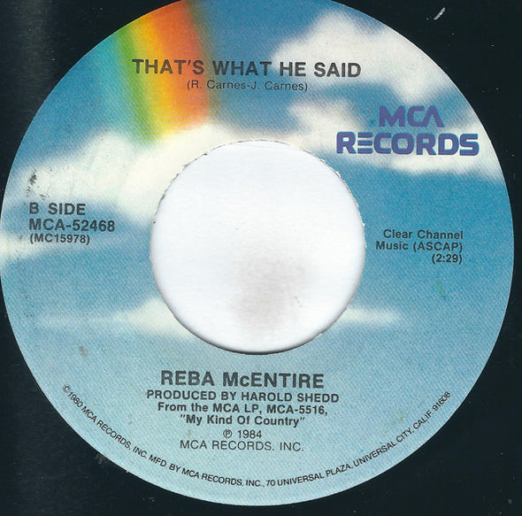 Reba McEntire : How Blue (7", Single, Pin)