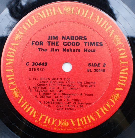 Jim Nabors : For The Good Times - The Jim Nabors Hour (LP, Album)