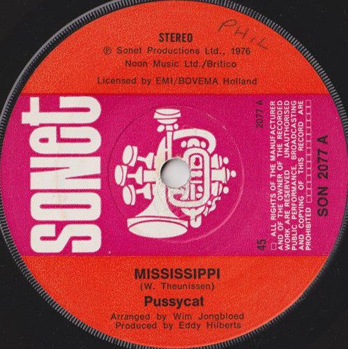 Pussycat (2) : Mississippi (7", Single, Sol)