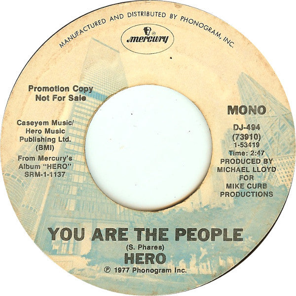 Hero (10) : You Are The People (7", Mono, Promo, Styrene)