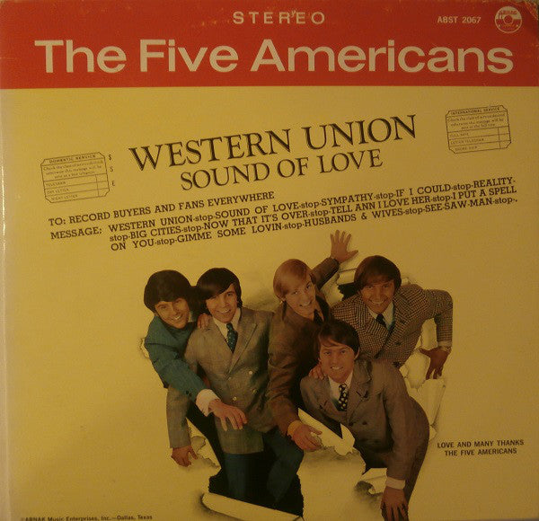 The Five Americans : Western Union / Sound Of Love (LP, Album)