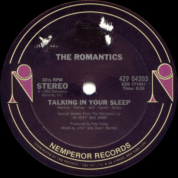 The Romantics : Talking In Your Sleep (12")