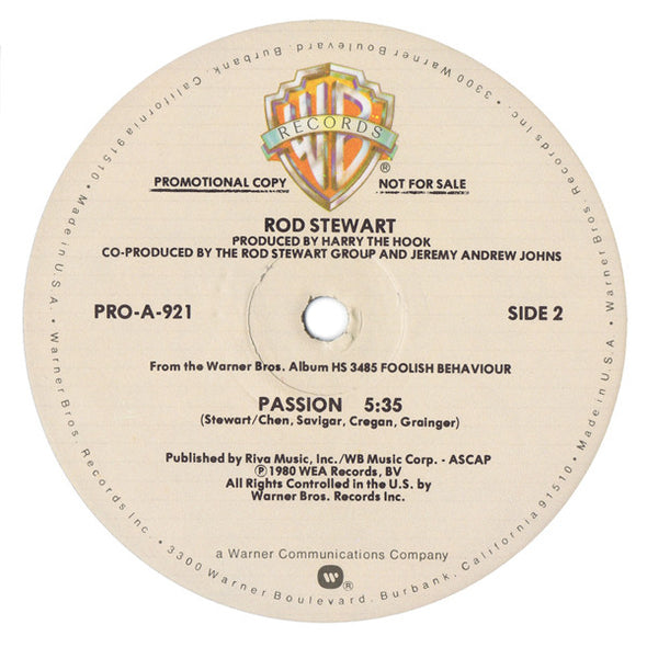 Rod Stewart : Passion (12", Promo)