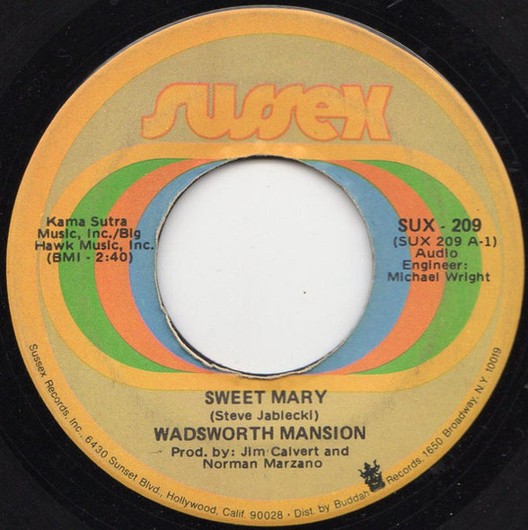 Wadsworth Mansion : Sweet Mary (7", Single, Son)