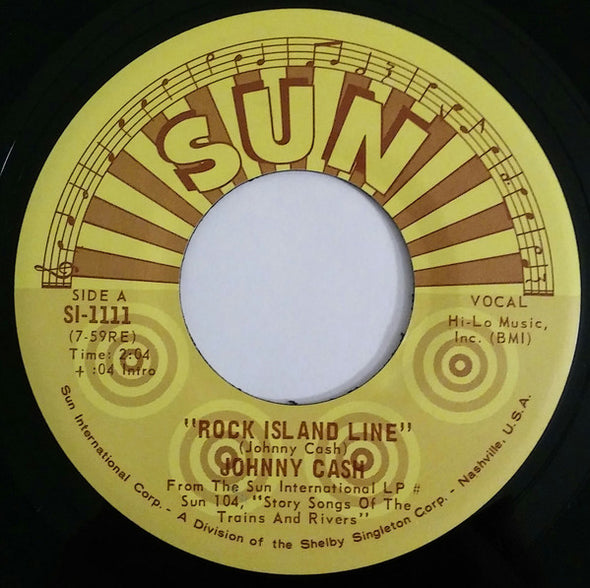 Johnny Cash : Rock Island Line (7", Single, RE)
