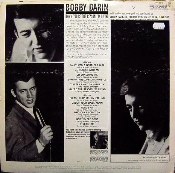 Bobby Darin : You're The Reason I'm Living (LP, Album, Mono)