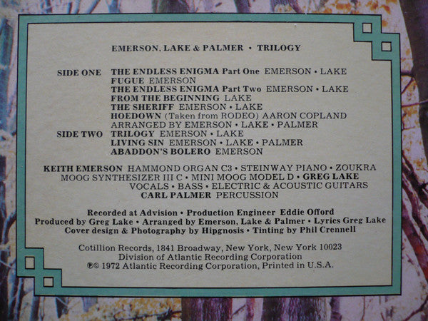 Emerson, Lake & Palmer : Trilogy (LP, Album, RI )