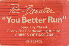 Pat Benatar : You Better Run (12", Promo)