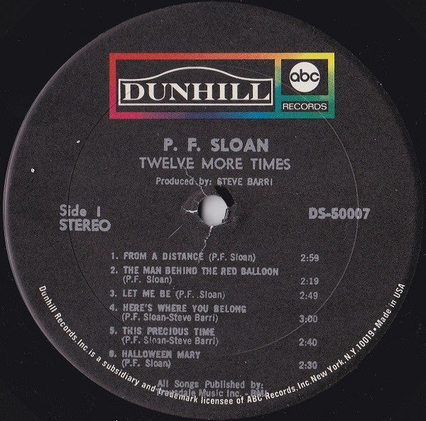 P.F. Sloan : Twelve More Times (LP, Album, RP)