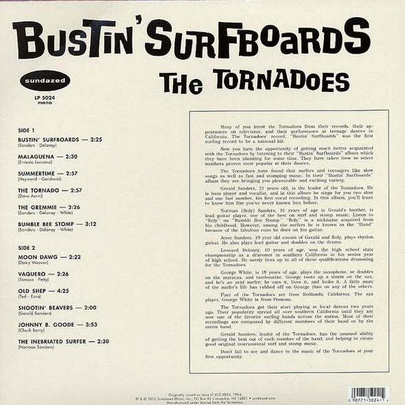 The Tornadoes : Bustin' Surfboards (LP, Album, Mono, RE)