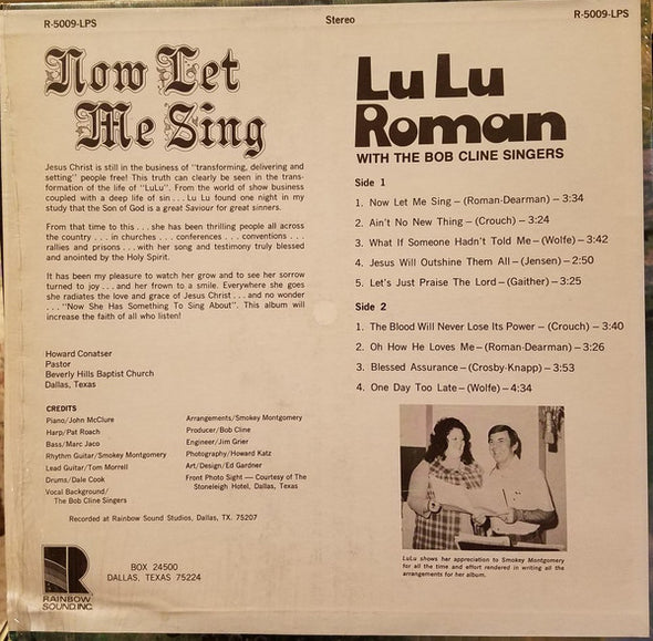 Lu Lu Roman* With The Bob Cline Singers : Now Let Me Sing (LP, Album)