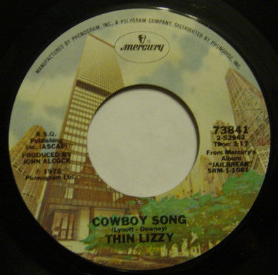 Thin Lizzy : Cowboy Song / Angel From The Coast (7", Single)