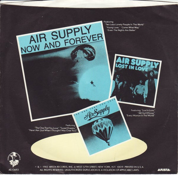 Air Supply : Even The Nights Are Better / One Step Closer (7", Styrene, Ter)