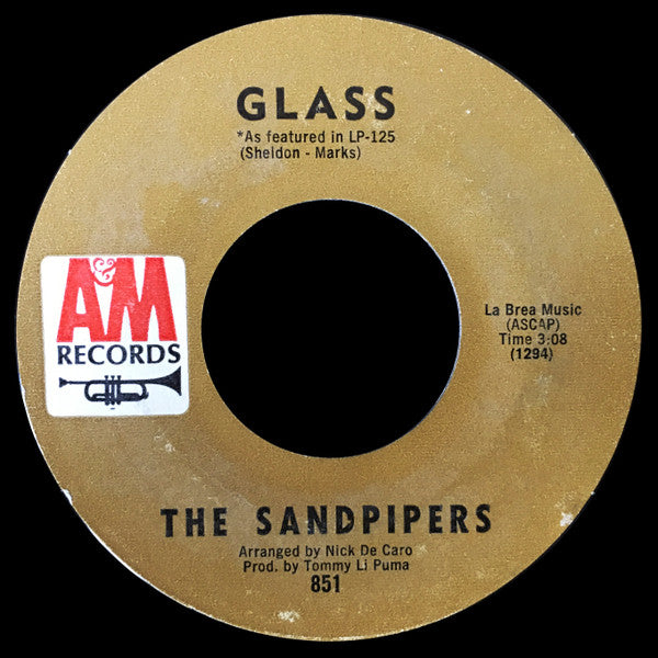 The Sandpipers : Glass / It's Over (7", Single)