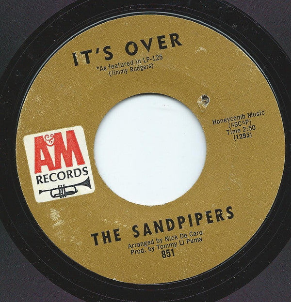 The Sandpipers : Glass / It's Over (7", Single)