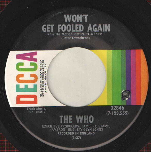 The Who : Won't Get Fooled Again (7", Single, ◆Pi)