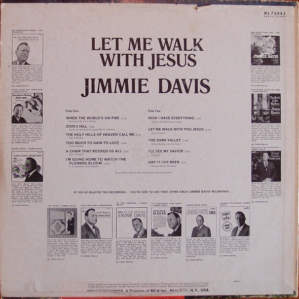 Jimmie Davis : Let Me Walk With Jesus (LP, Glo)