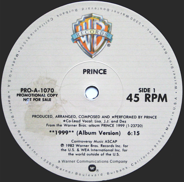 Prince : 1999 (12", Single, Promo)