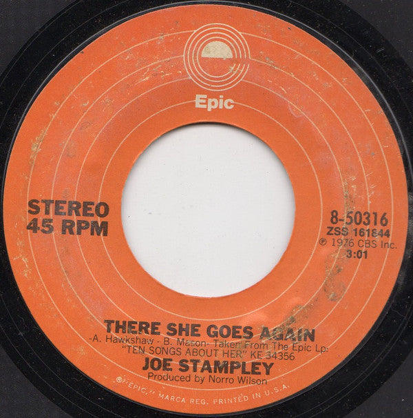 Joe Stampley : There She Goes Again (7", Single, Ter)