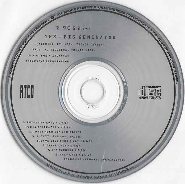 Yes : Big Generator (CD, Album)