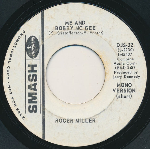 Roger Miller : Me And Bobby Mc Gee (7", Mono, Promo)