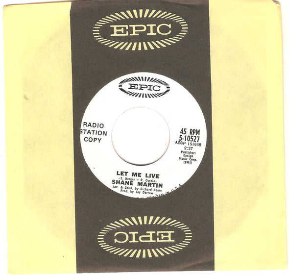 Shane Martin (2) : Goodbye Columbus (7", Promo, Styrene, Pit)