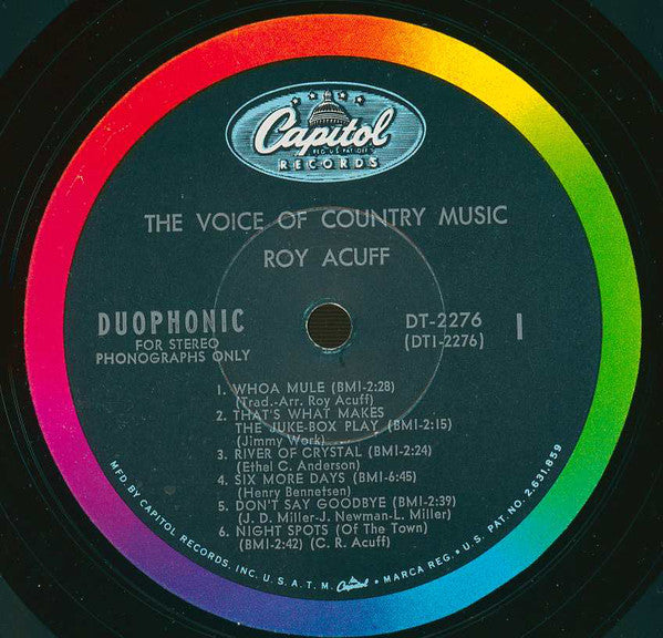 Roy Acuff And His Smoky Mountain Boys : The Voice Of Country Music (LP)
