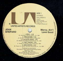 Jean Shepard : Mercy Ain't Love Good (LP)