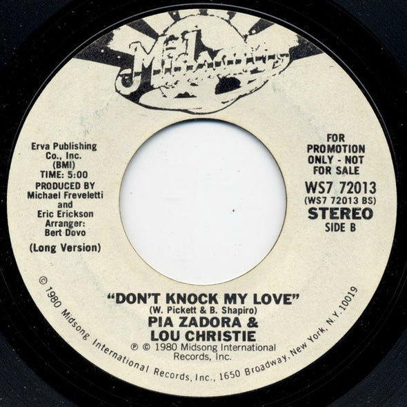 Pia Zadora & Lou Christie : Don't Knock My Love (7", Single, Promo)
