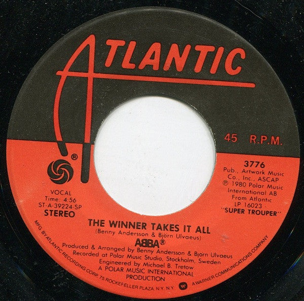 ABBA : The Winner Takes It All (7", Single, SP)