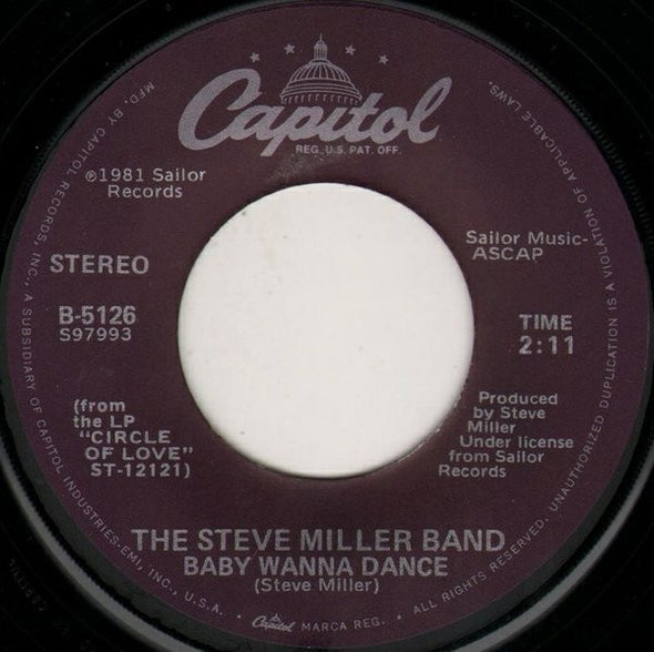 The Steve Miller Band* : Abracadabra / Baby Wanna Dance (7", Jac)