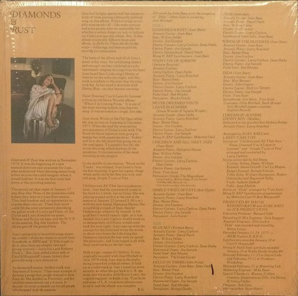 Joan Baez : Diamonds & Rust (LP, Album, Ter)
