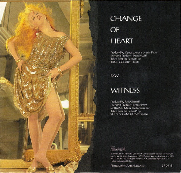 Cyndi Lauper : Change Of Heart (7", Single, Styrene, Pit)