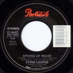 Cyndi Lauper : Change Of Heart (7", Single, Styrene, Pit)